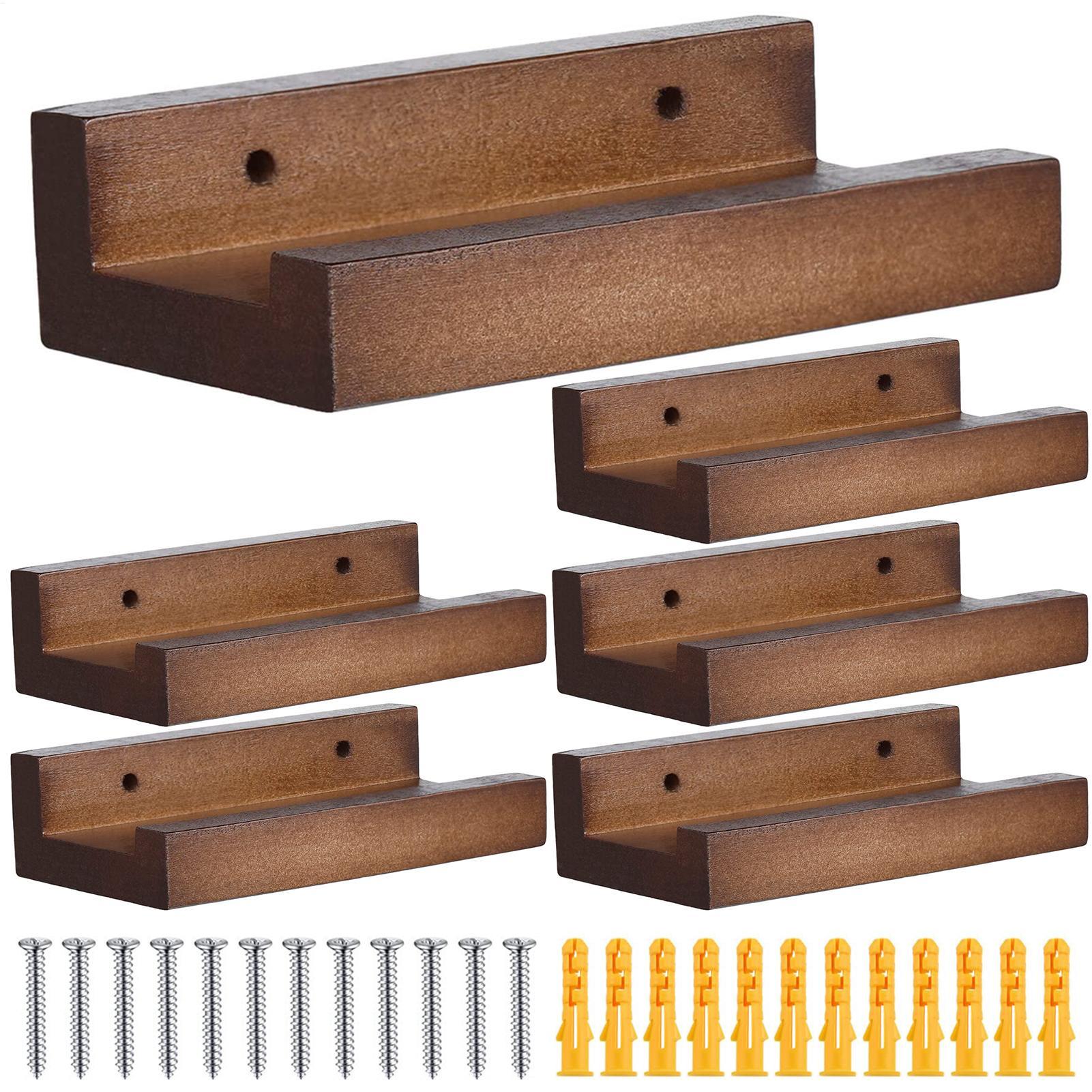 Monitor Riser Wood - 6pcs Wooden vinyl record wall shelf