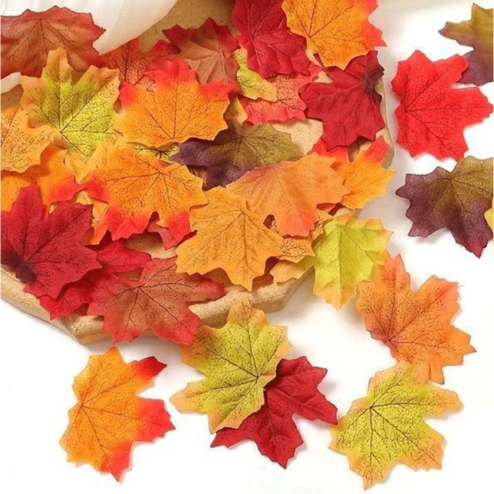 Desk Setup At Home - 50/100pcs Artificial Plants Flower Silk Maple