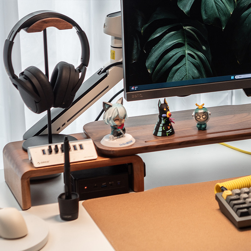 Monitor Riser Wood - Black Walnut Scalable Monitor Riser Desktop