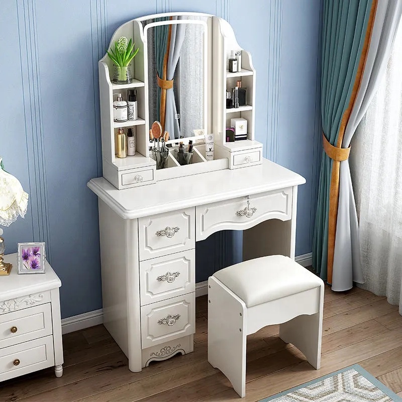 Girls White and pink Modern Wo - đánh giá và giá Desk Vanity Setup