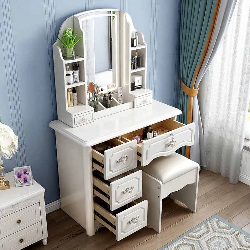 Girls White and pink Modern Wo - đánh giá và giá Desk Vanity Setup