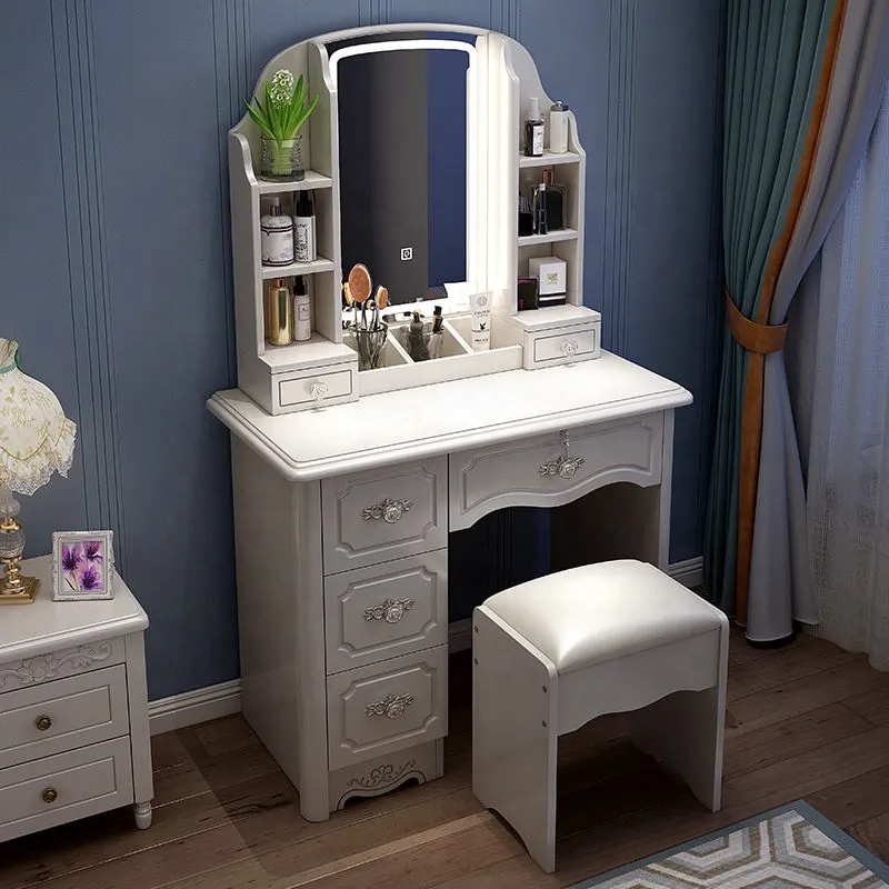 Girls White and pink Modern Wo - đánh giá và giá Desk Vanity Setup