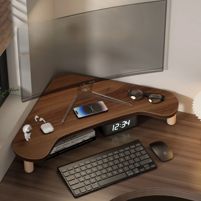 Corner Computer Stand, Triangl - đánh giá và giá Monitor Riser Wood