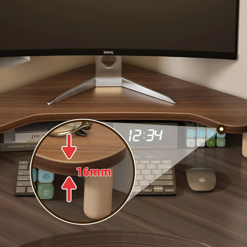 Corner Computer Stand, Triangl - đánh giá và giá Monitor Riser Wood