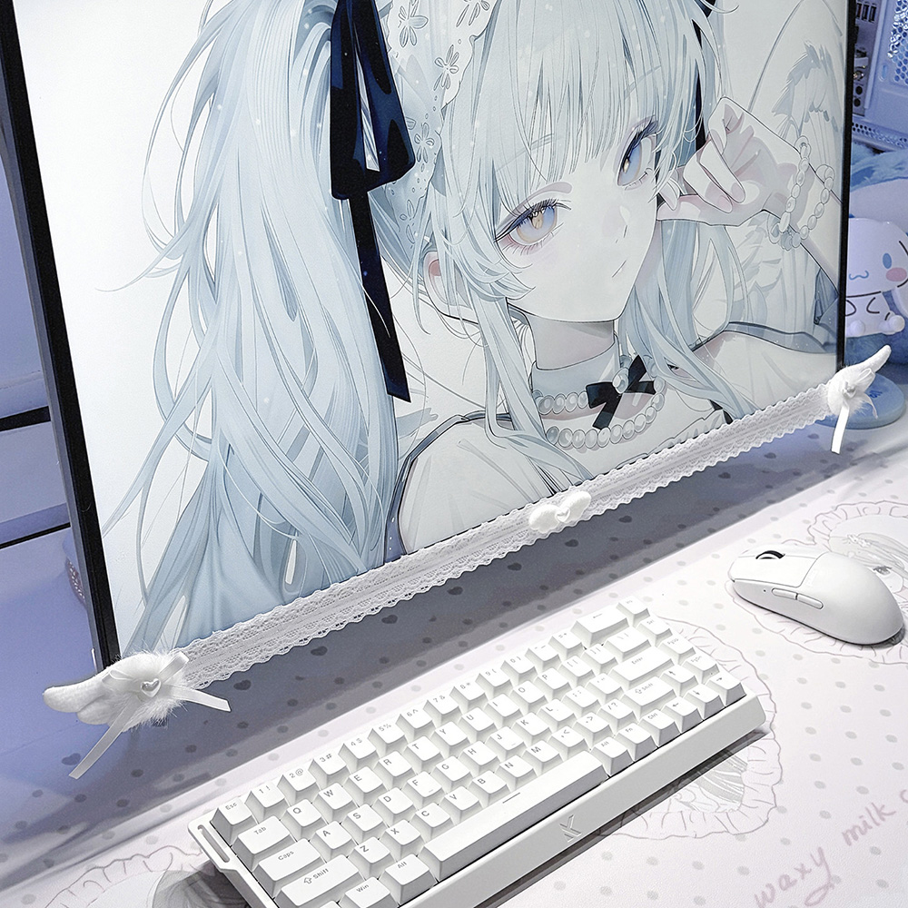 New Screen Decor White Lace Mo - đánh giá và giá Desk Setup For Gaming