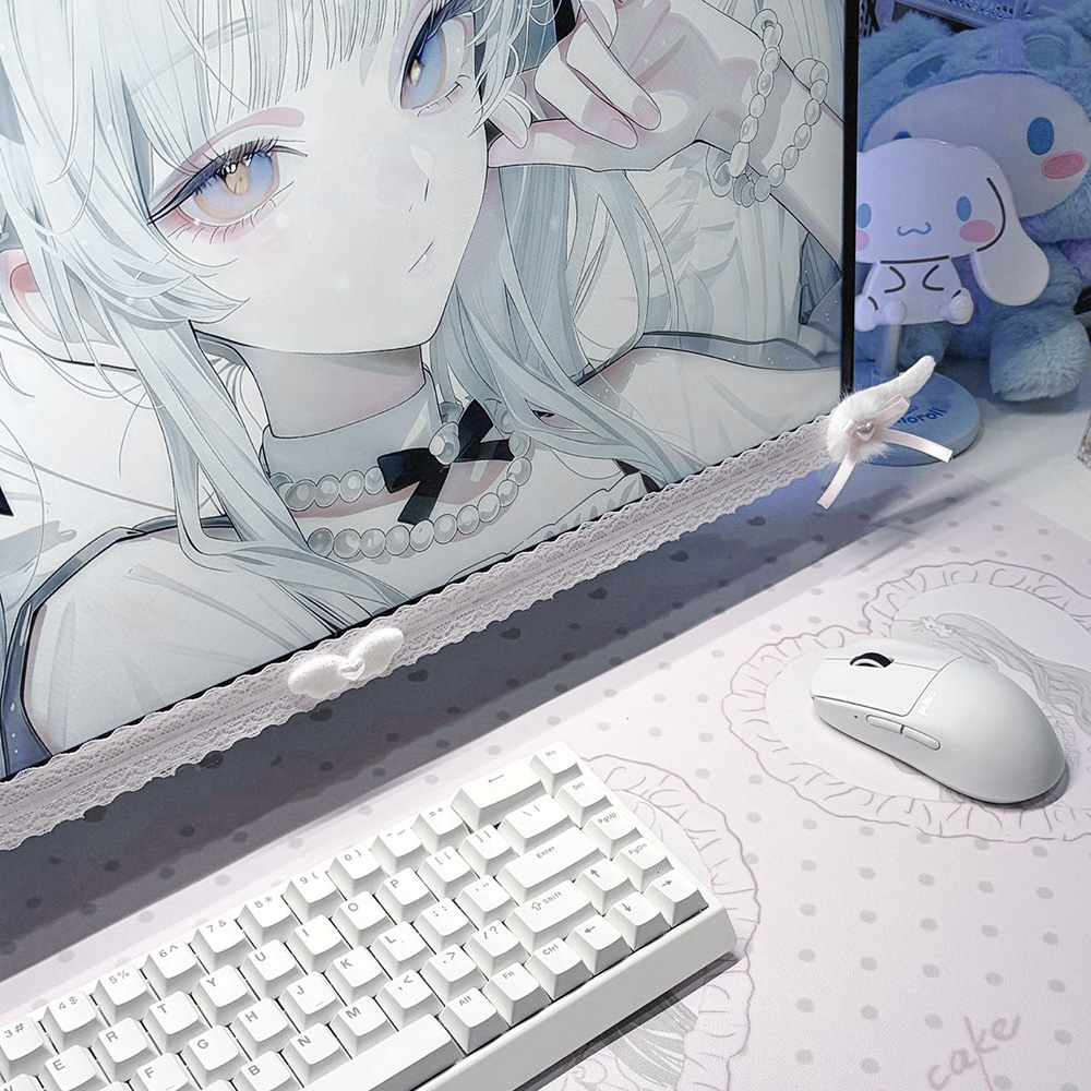 New Screen Decor White Lace Mo - đánh giá và giá Desk Setup For Gaming
