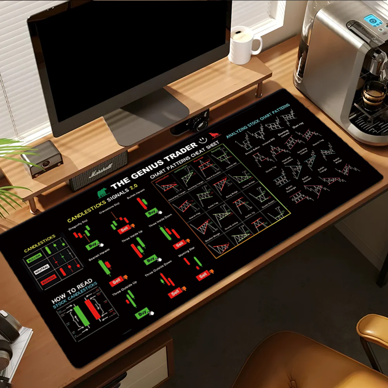 EXCO Stock Market Trader Leath - đánh giá và giá Desk Setup Rug
