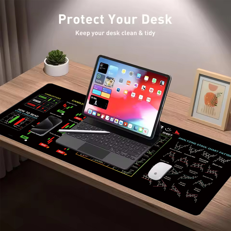 EXCO Stock Market Trader Leath - đánh giá và giá Desk Setup Rug