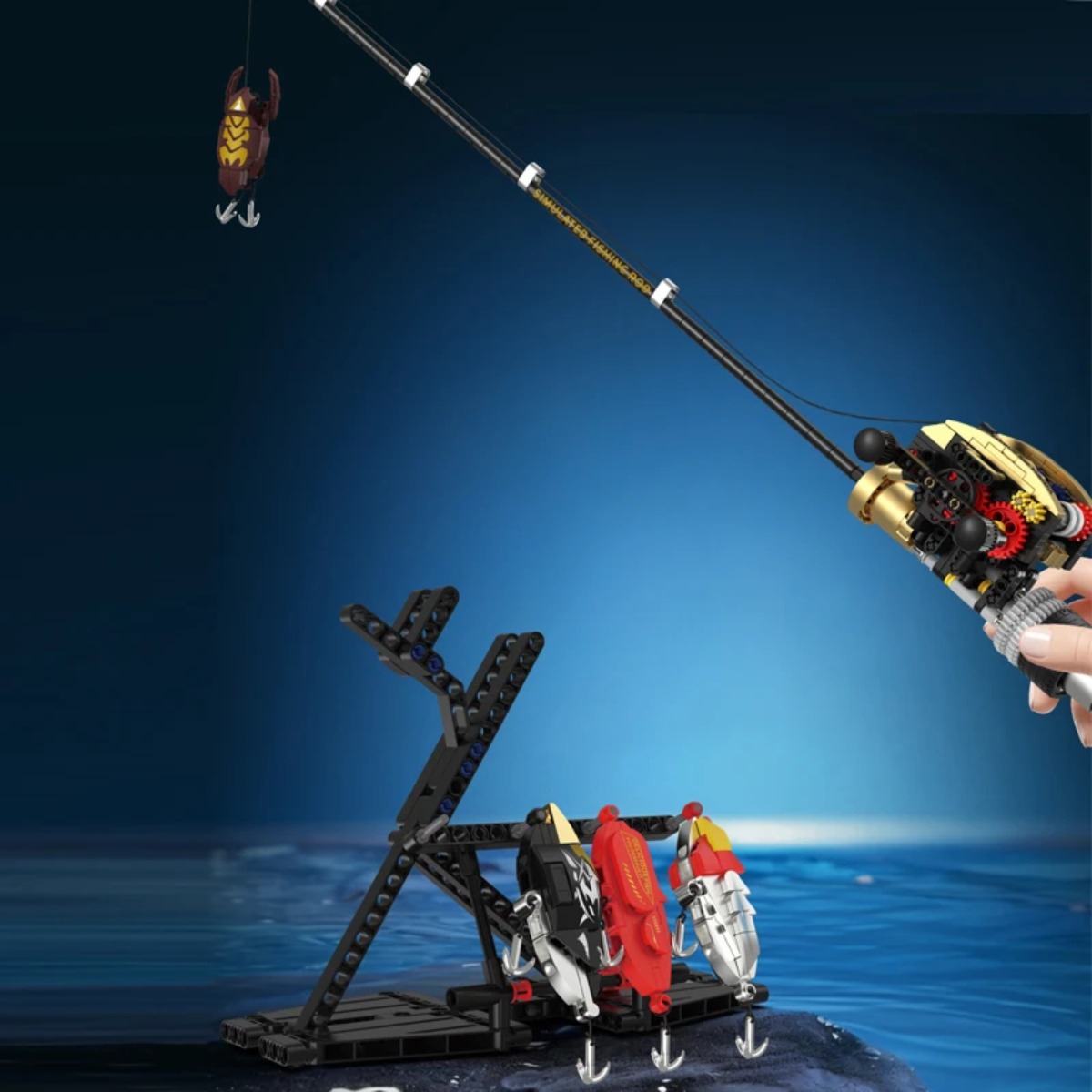 MOC Fishing Rod Model Building - đánh giá và giá Desk Setup Kit
