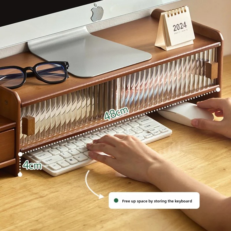 ‌Monitor Stand with Drawer-Adj - đánh giá và giá Monitor Riser Wood