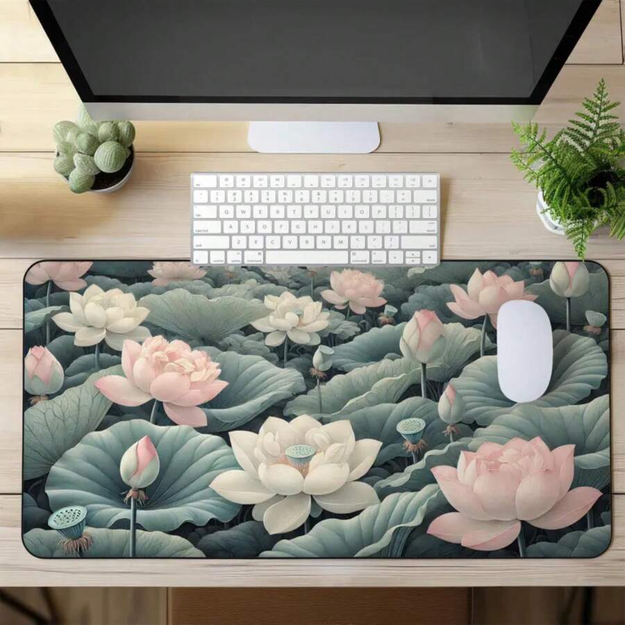 Large Lotus Flower Desk Mat No - đánh giá và giá Desk Setup Inspiration