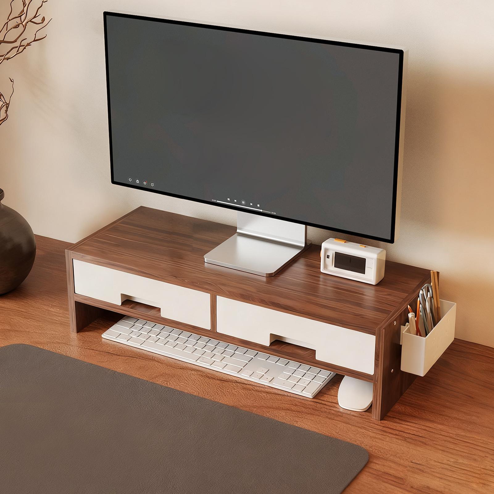Desk Monitor Stand Riser Doubl - đánh giá và giá Monitor Riser Wood