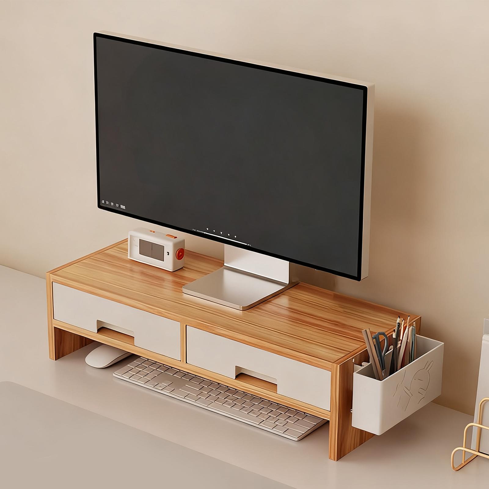 Desk Monitor Stand Riser Doubl - đánh giá và giá Monitor Riser Wood