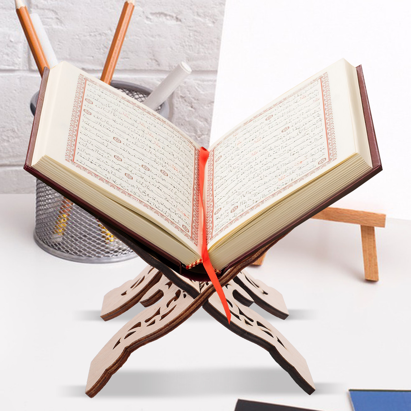 Wooden Desktop Reading Stand B - đánh giá và giá Desk Setup At Home
