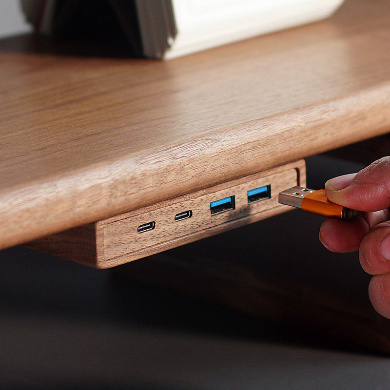 USB 3.2 Hub with Self-Adhesive - đánh giá và giá Monitor Riser Wood