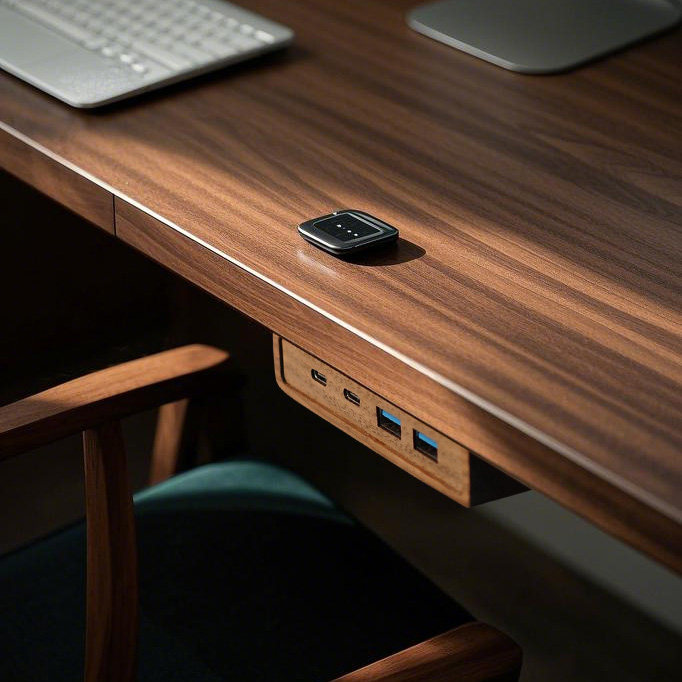USB 3.2 Hub with Self-Adhesive - đánh giá và giá Monitor Riser Wood