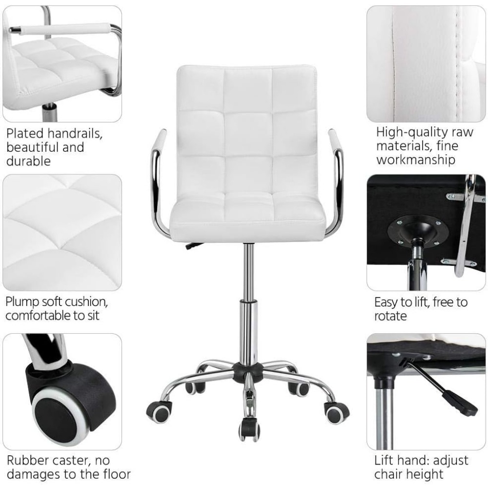 Vanity Desk Chair - Tufted PU  - đánh giá và giá Desk Vanity Setup