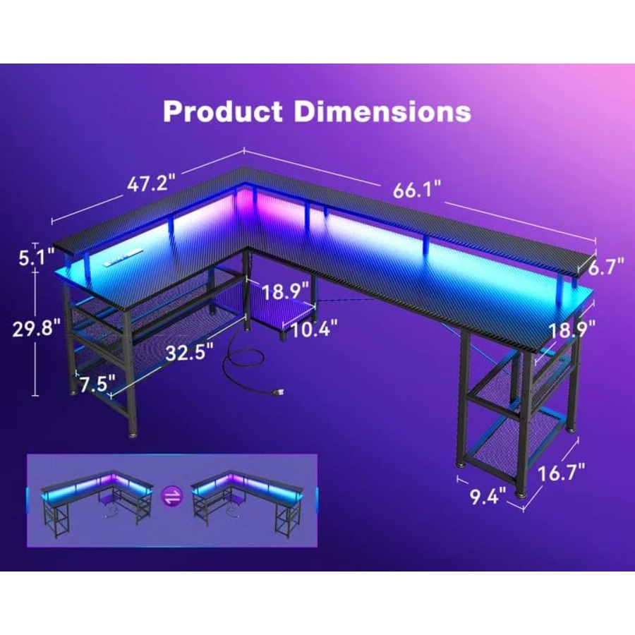 66 Large L Shaped Gaming Desk  - đánh giá và giá Desk Setup For Gaming