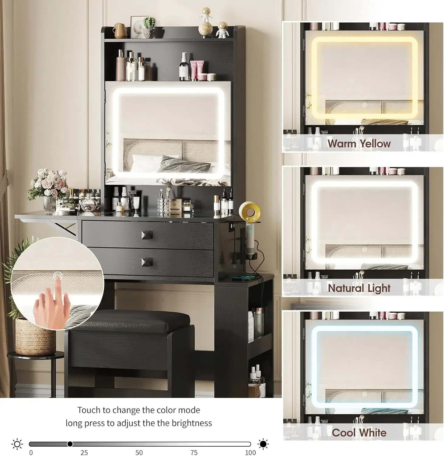 Small Makeup Vanity Desk, 3 Ad - đánh giá và giá Desk Vanity Setup