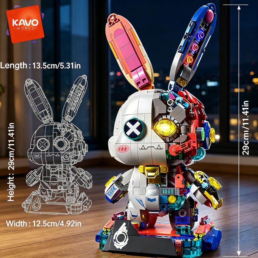 KAVOWORLD 1377PCS Robot Rabbit - đánh giá và giá Desk Setup Gifts