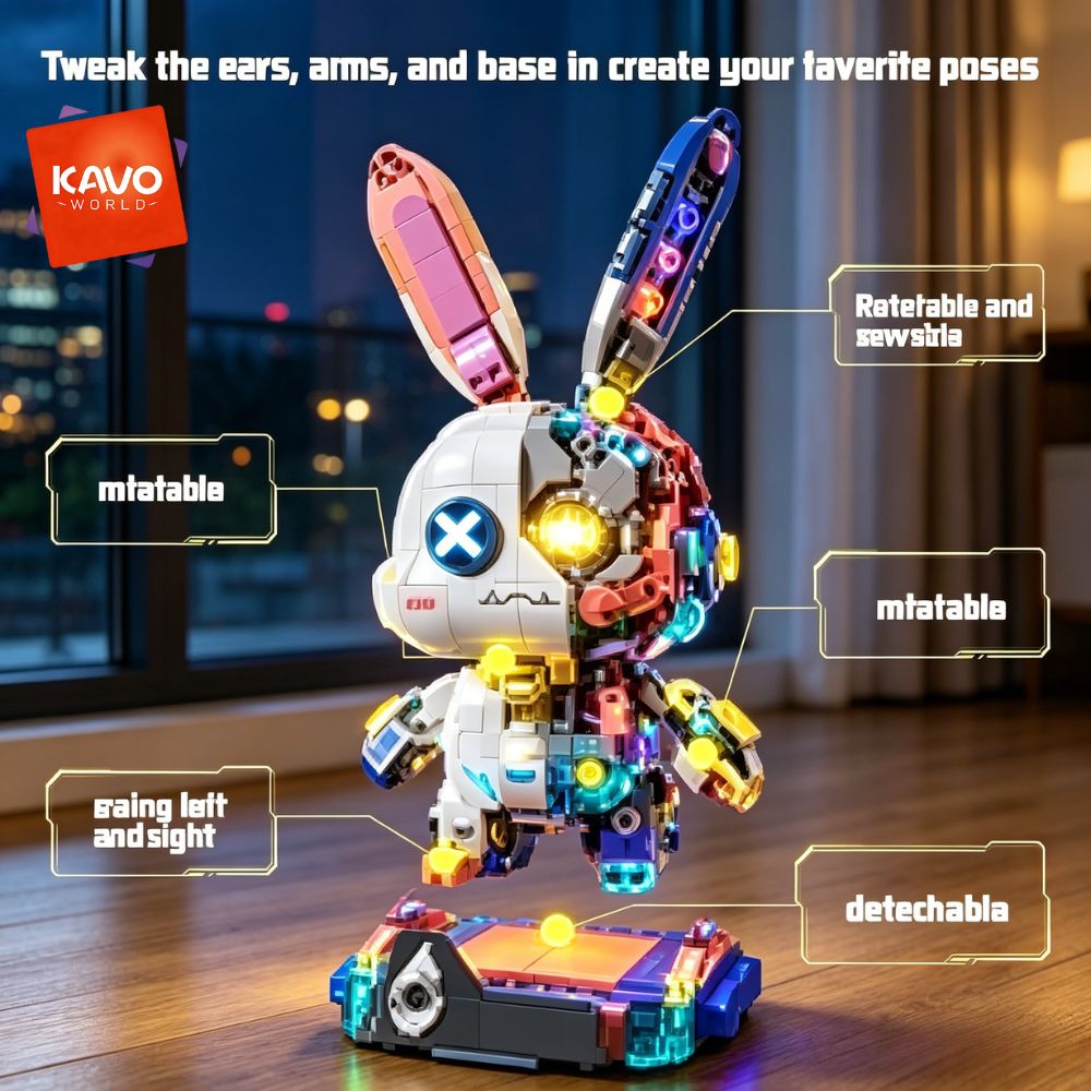 KAVOWORLD 1377PCS Robot Rabbit - đánh giá và giá Desk Setup Gifts