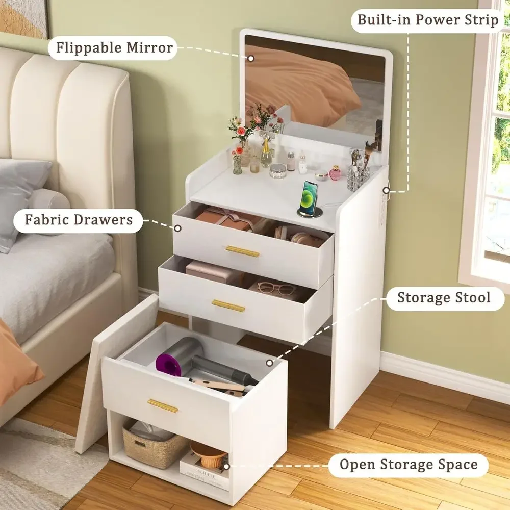 3-in-1 Vanity Desk with Flip-U - đánh giá và giá Desk Vanity Setup