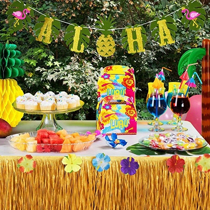100/200cm Hawaiian Luau Hibisc - đánh giá và giá Desk Setup Green