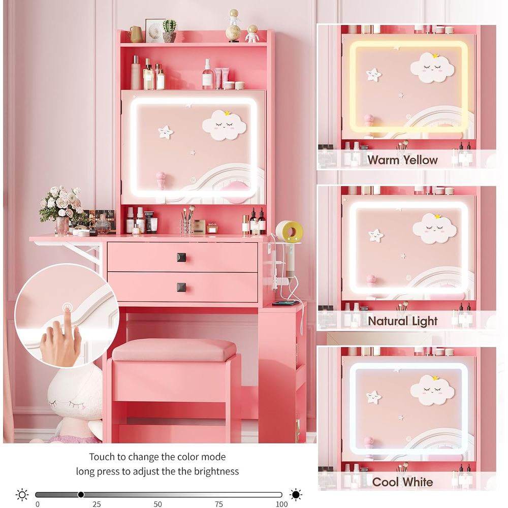 Vabches Small Makeup Vanity De - đánh giá và giá Desk Vanity Setup