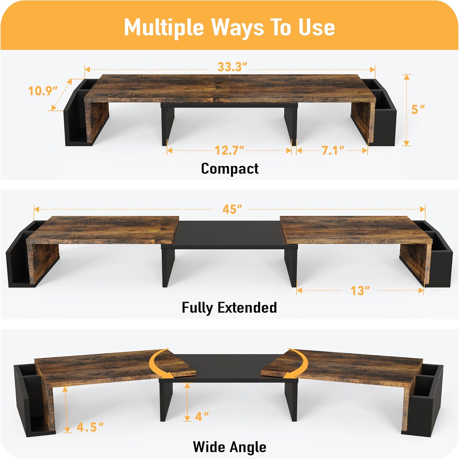 Dual Monitor Stand Riser Adjus - đánh giá và giá Monitor Riser Wood
